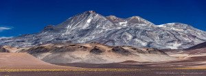 Panorama of Nevado Ojos del Salado is the second highest mountain of America