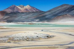 Salar de Aguas Calientes is one of the most beautiful places of the high Atacama planes