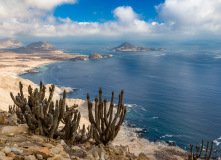 Pan de Azucar National Park, spectacular view from the mirador to the ocean and isla Pan de Azucar