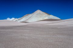 A gray mountain in the arid Atacama desert near Salar de Pedernales