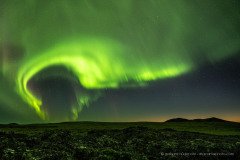 Northern Lights above Reykjanes Peninsula in Iceland