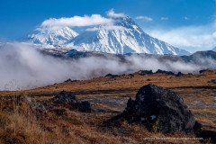 Kliuchevskoi and Kamen volcanoes in Kamchatka