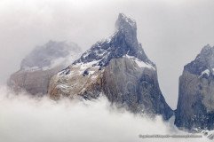 The Cuernos in the clouds, Torres del Paine National Park