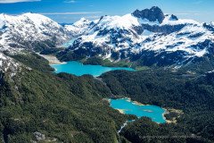 Aerial photo of Lago Inexplorado in Patagonia, Chile