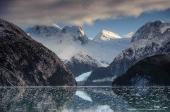 Pia Fjord and Cordillera de Darwin, side arm of Beagle channel in Tierra del Fuego Chile