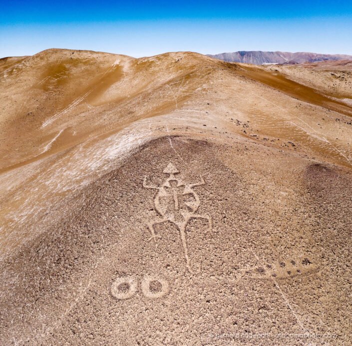 Geoglyphs at Cerro Mono, Atacama desert of the Tarapaca Region in Chile