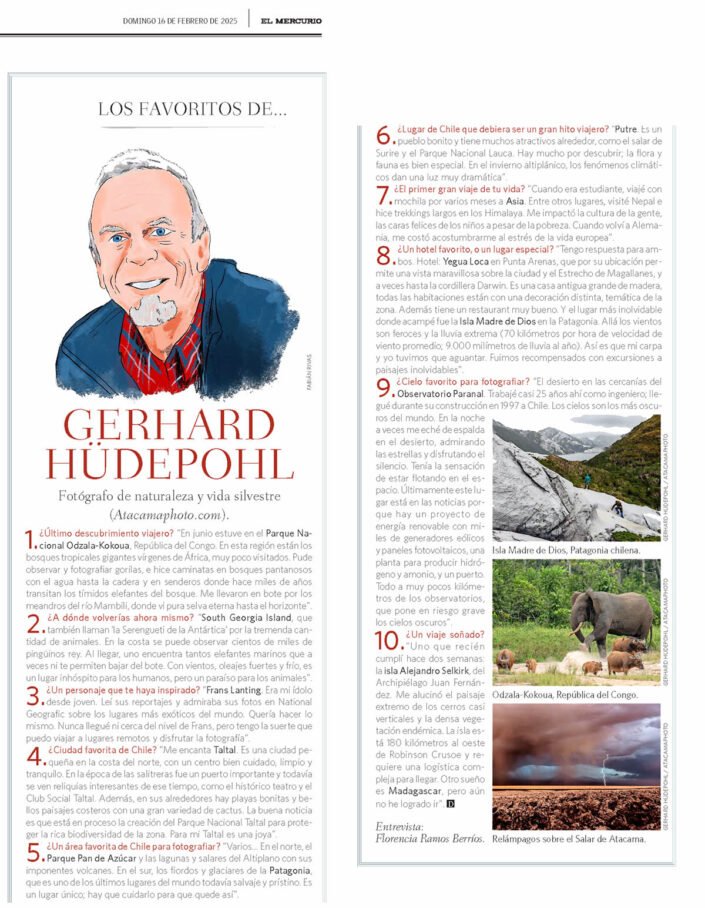 Interview in Revista de Domingo, Mercurio Newspaper, Chile