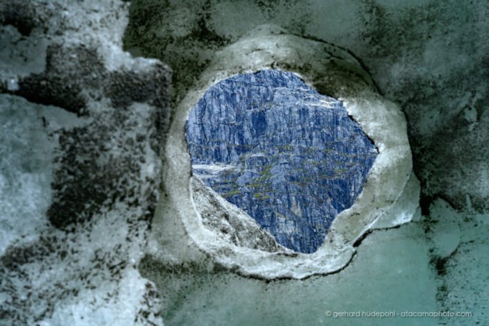 A hole in a glacier, Patagonia Chile