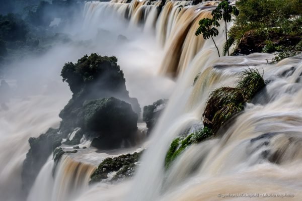 Long exposure of the impressive Iguazu falls, Argentina