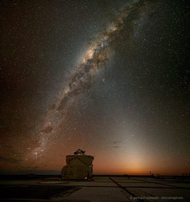 Zodiacal light and Milky Way over Paranal