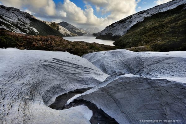 Limestone formations of Isla Madre de Dios, Patagonia Chile